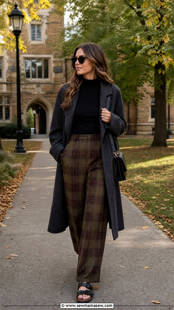 Birkenstock Arizona Sandals With Plaid Trousers Outfit - 25 How to style birkenstocks