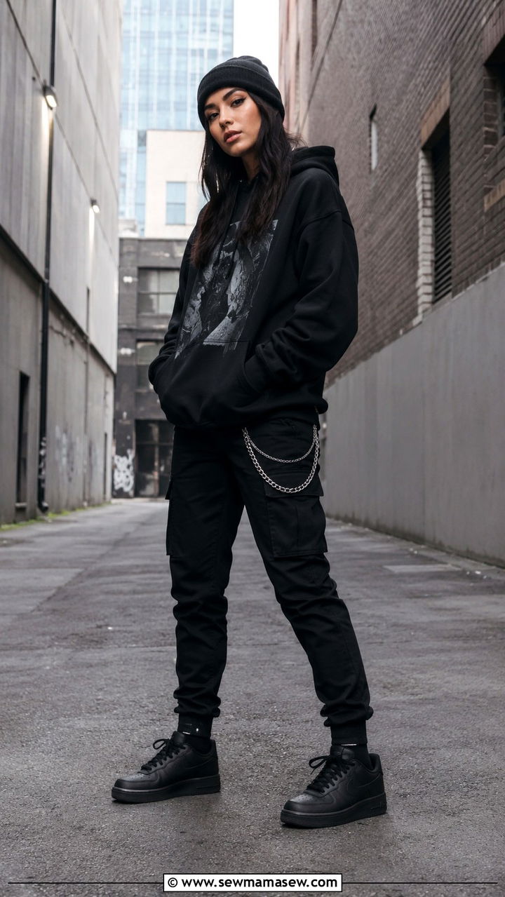 Black Air Force 1 streetwear look - 30 How to style Nike Air Force 1