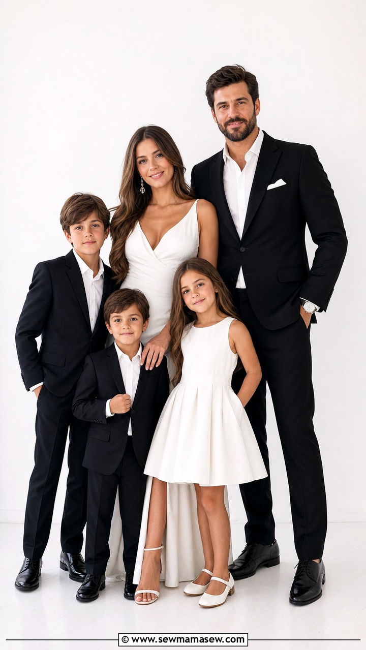 Black And White Formal Family Photo Outfit - 25 Family photo outfit ideas matching