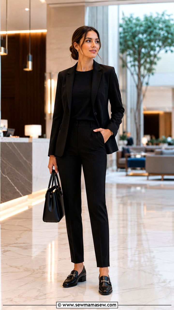 Black Blazer With Tailored Trousers Hospitality Outfit - 20 Hospitality work outfit ideas