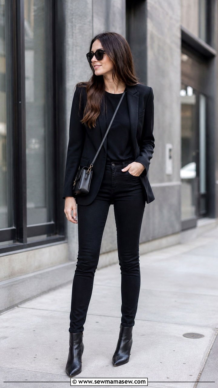 Black Blazer with Black Jeans Outfit - 40 Black outfit ideas