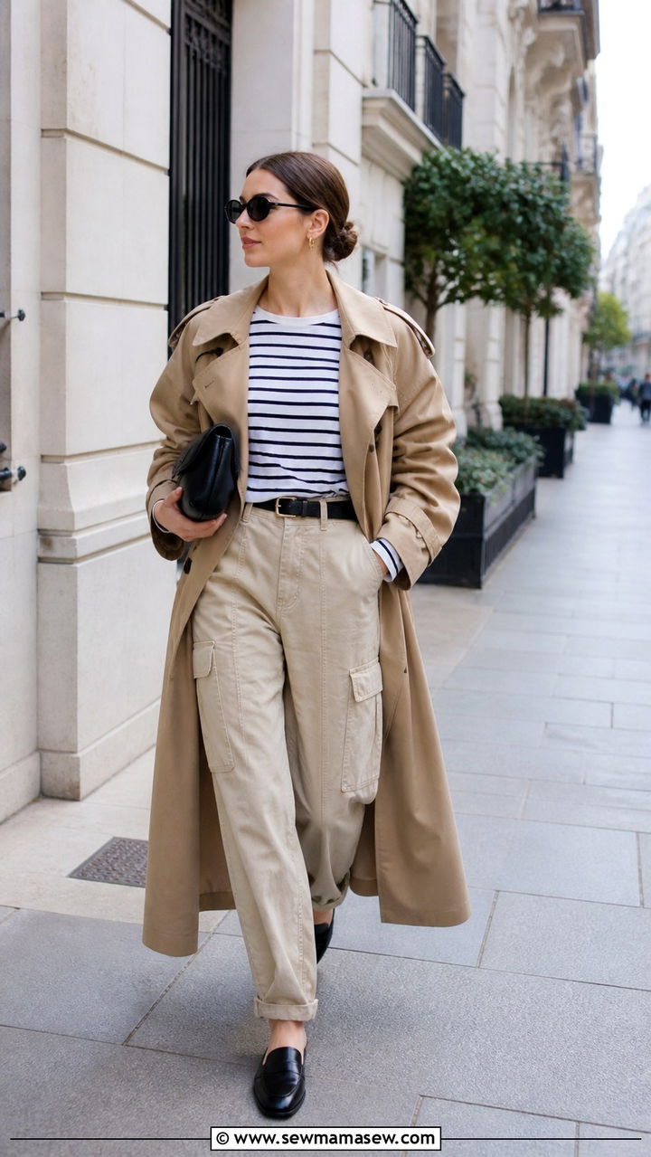 Black Cargo Pants with Strappy Heels - 40 cargo pants outfits for women