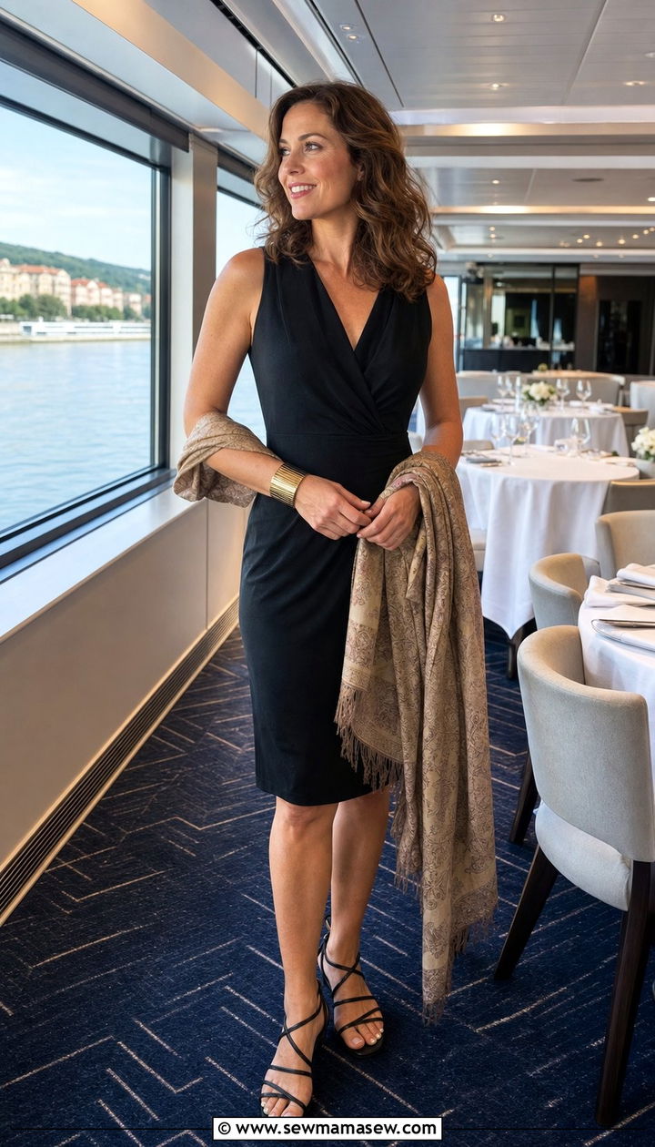 Black Cocktail Dress With Strappy Flats Danube Cruise - 25 Danube cruise outfit ideas