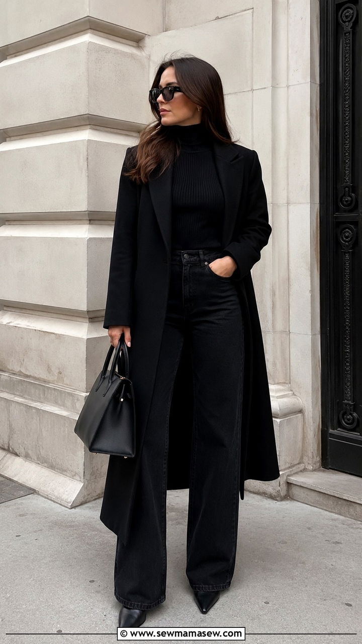 Black Jeans With Black Turtleneck - 25 Black jeans outfit ideas with a sweater