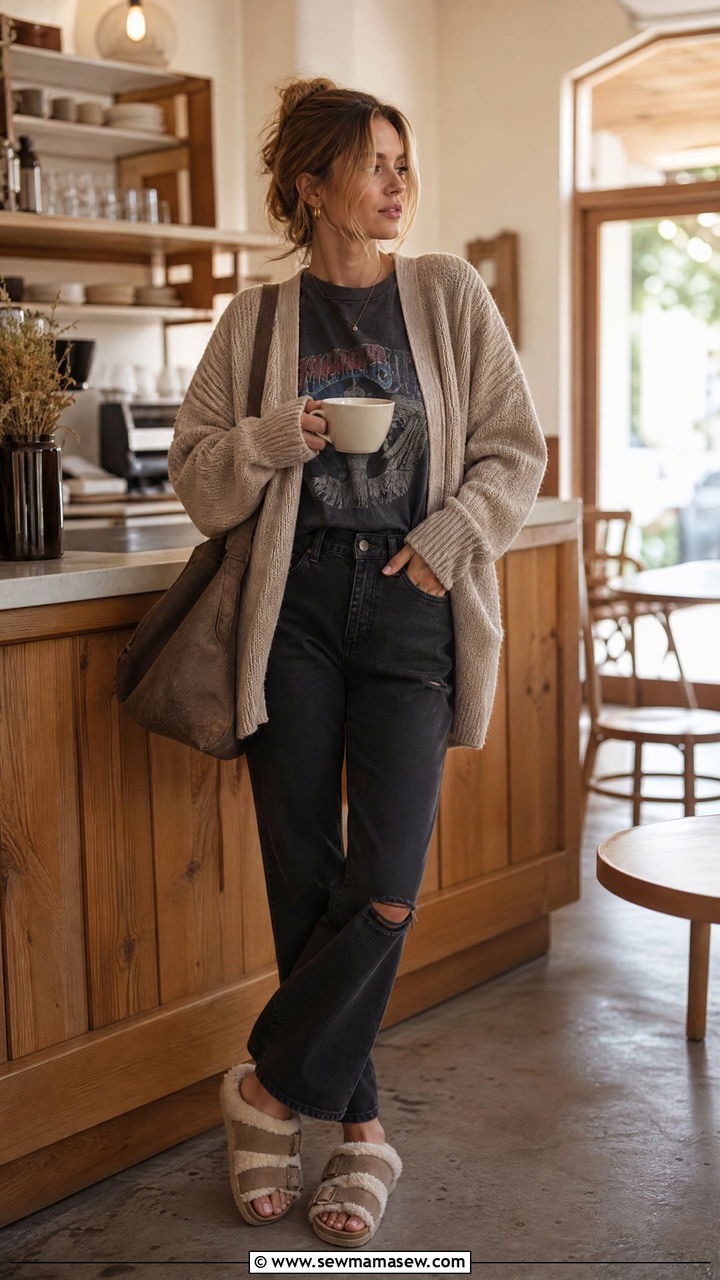Black Jeans With Cardigan For Weekend - 25 Black jeans outfit ideas with a cardigan