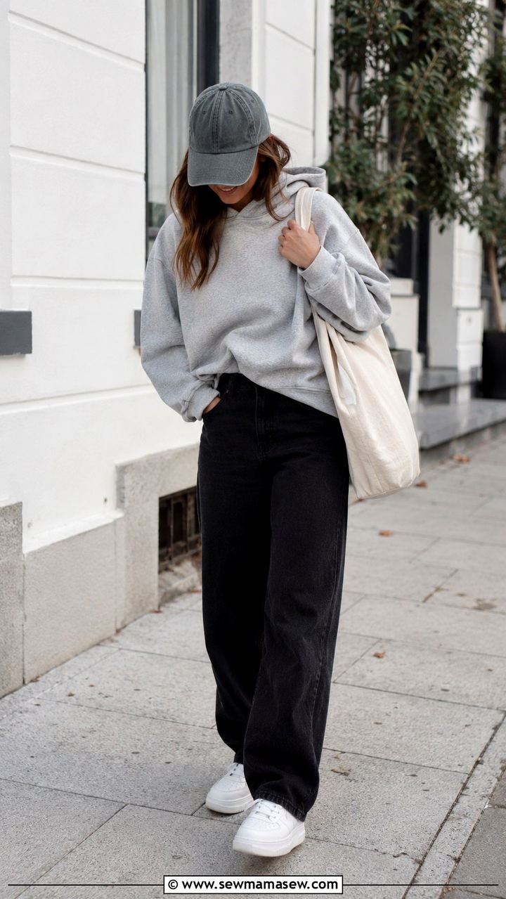 Black Jeans With Hoodie and White Sneakers Outfit - 25 Black jeans outfit ideas with white sneakers