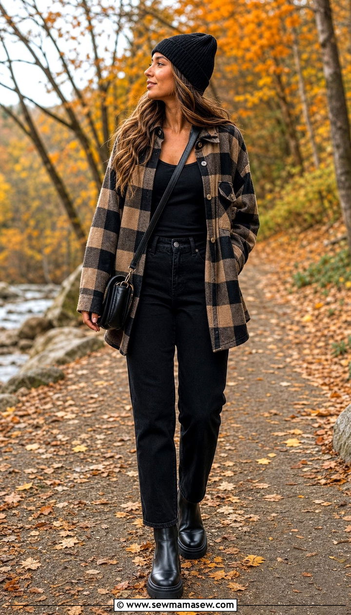 Black Jeans With a Shacket Outfit - 35 black jeans outfit ideas for women