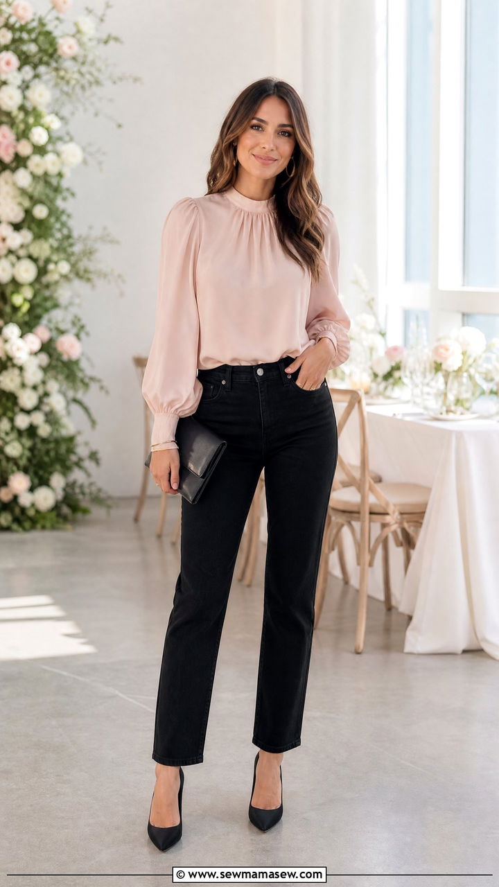 Black Jeans and Blouse Outfit - 25 chic black jeans outfit ideas