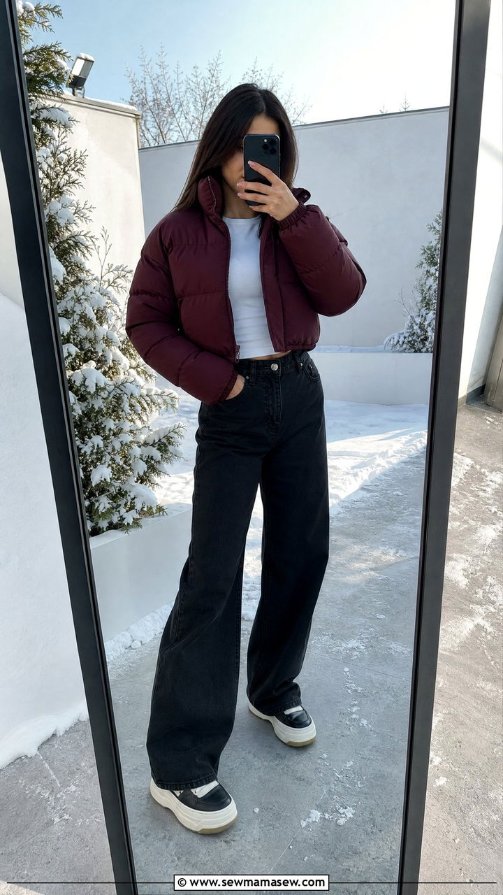 Black Jeans and Puffer Jacket Outfit - 25 chic black jeans outfit ideas