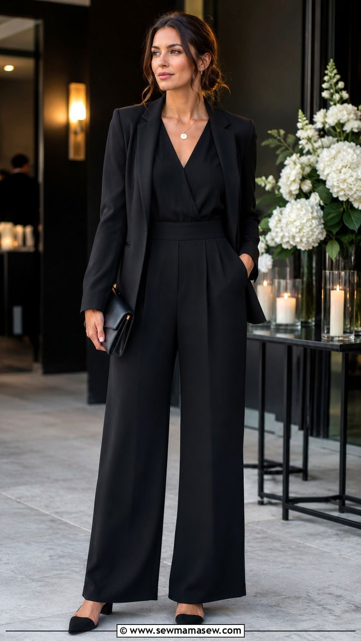 Black Jumpsuit for Memorial Service - 30 Memorial service outfit ideas