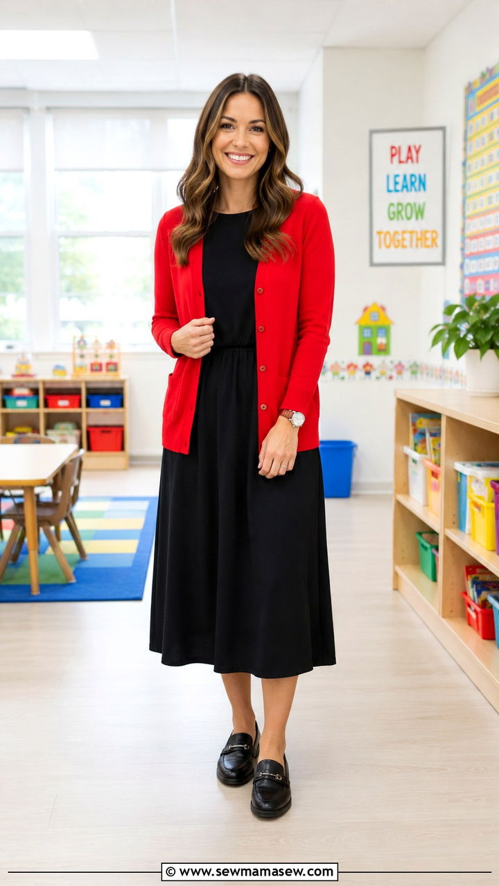 Black Long Sleeve Dress Kindergarten Outfit - 30 Kindergarten teacher outfit ideas
