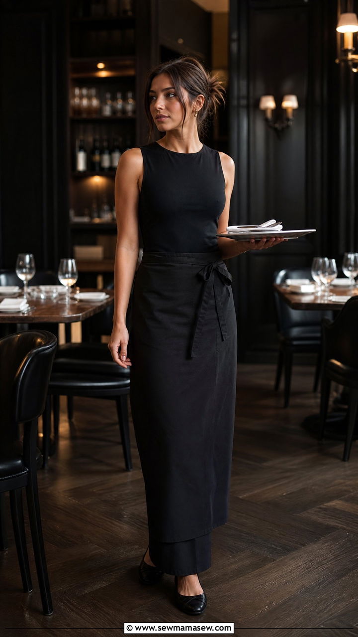 Black Maxi Dress Waitress Outfit - 25 Waitress outfit ideas
