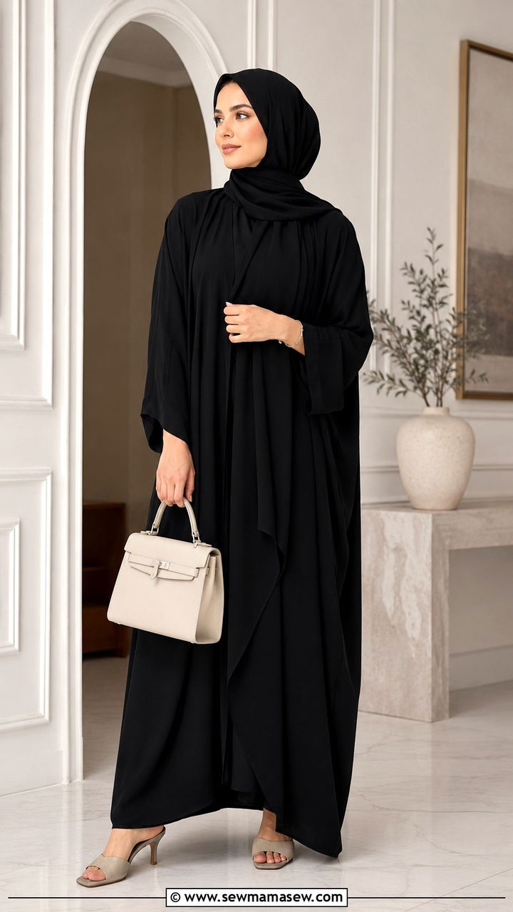 Black Modest Abaya With Neutral Accessories - 30 Modest outfit ideas minimalist