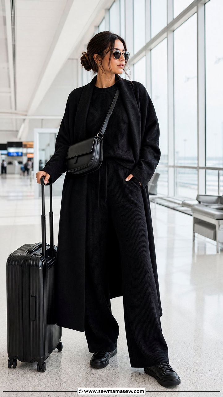 Black Monochrome Co Ord Set Airport - 30 Coord set outfit ideas for airport
