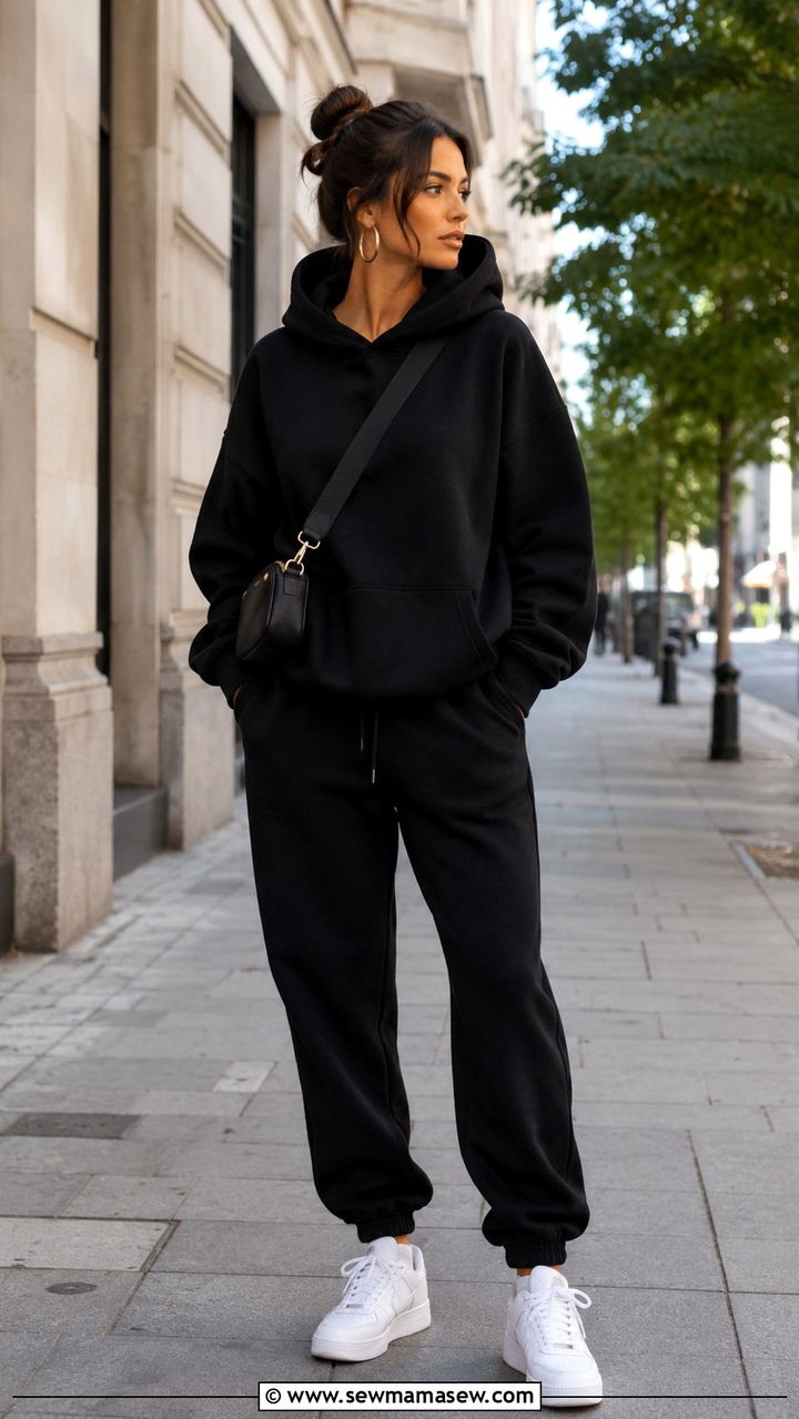 Black Silk Pajama Set With Robe Outfit - 25 Black loungewear set outfit ideas