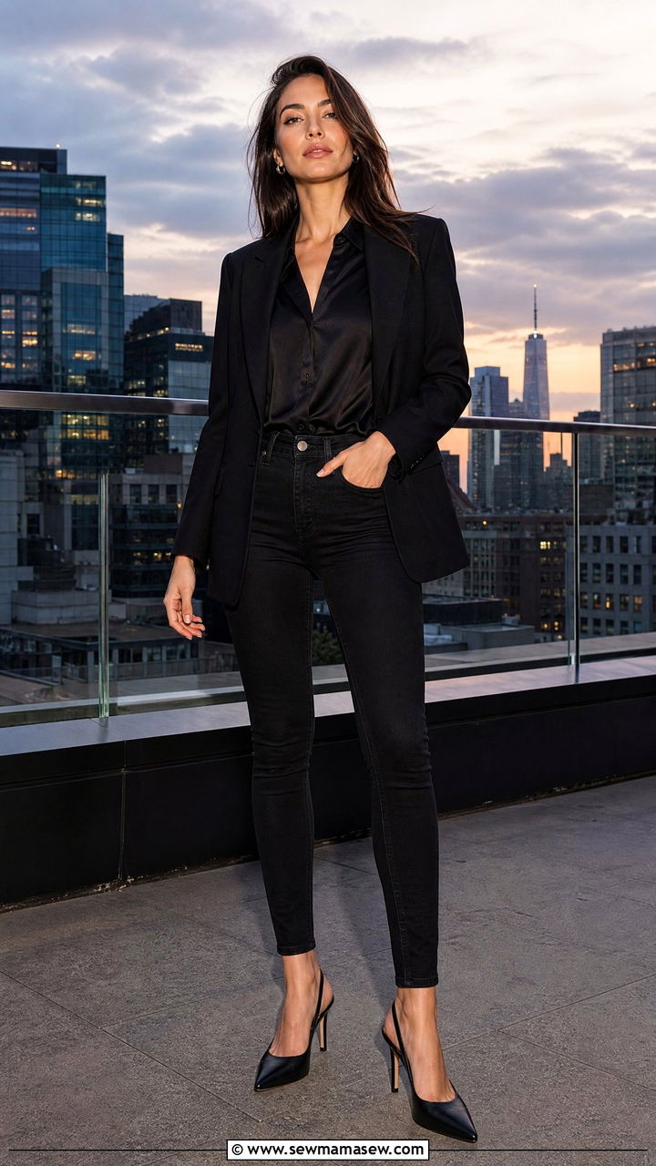 Black Skinny Jeans Monochrome Spring Outfit - 25 How to style skinny jeans in spring