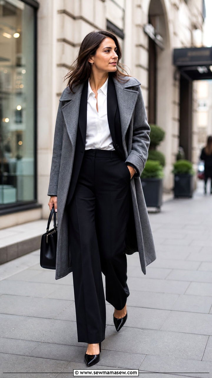 Black Smoking Suit With Gray Wool Coat - 25 Investment banker outfit ideas