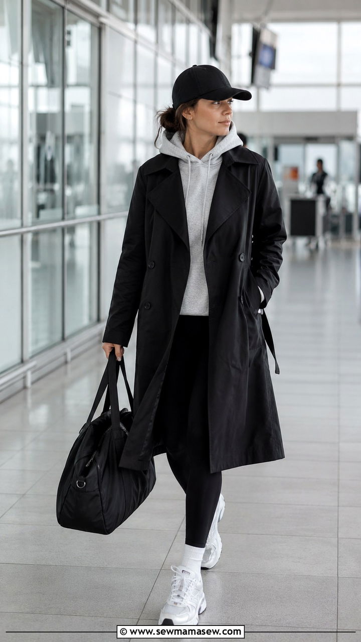Black Trench Coat With Hoodie And Leggings Sneakers - 25 Black trench coat outfit ideas with sneakers