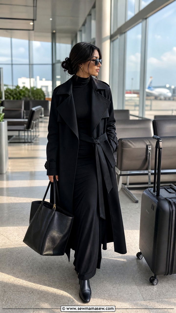Black Trench Coat With Maxi Skirt - 25 Black trench coat outfit ideas with a skirt