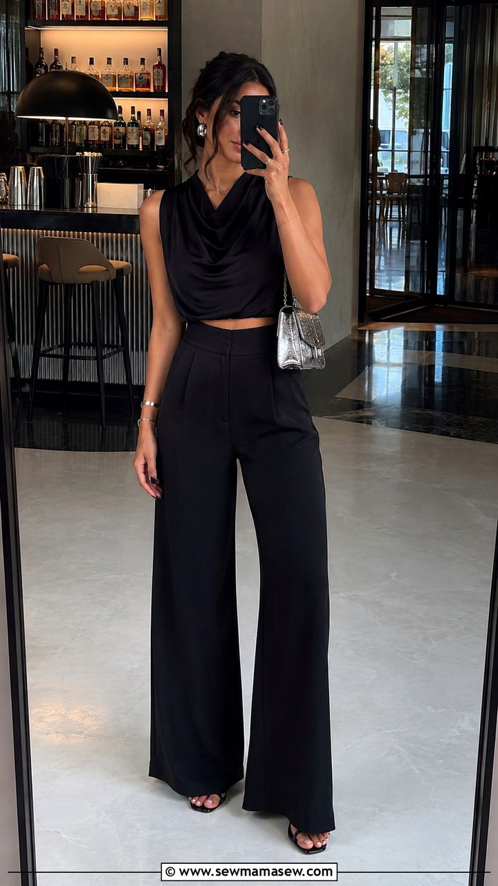 Black Two Piece Coordinated Set - 30 cute Paris outfits