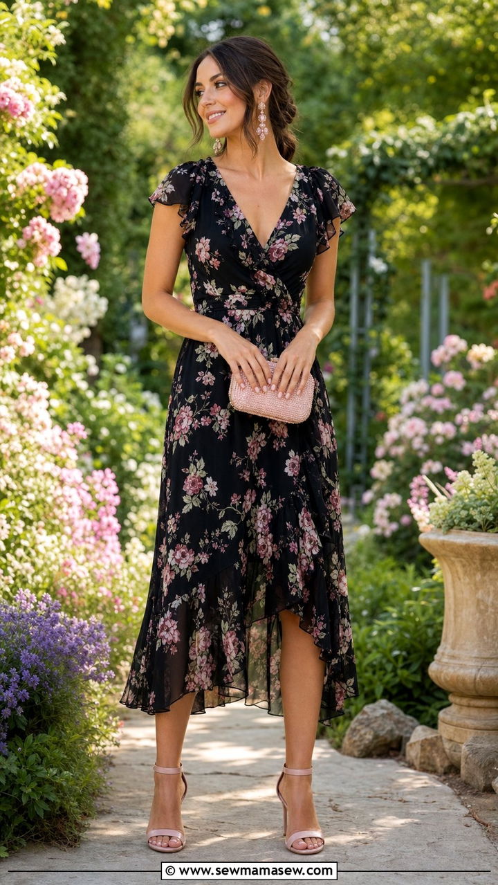 Black Wedding Guest Dress With Heeled Sandals - 35 Black dress outfit ideas summer 2026
