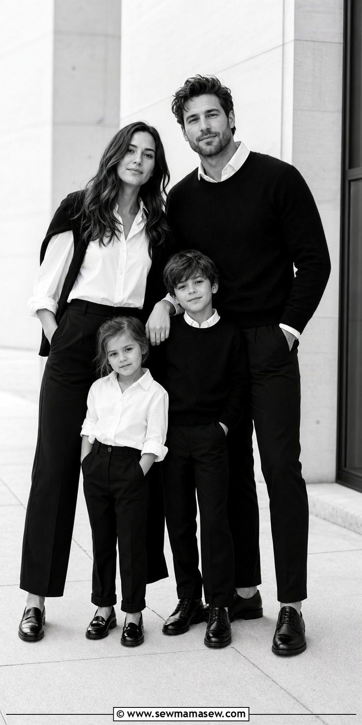 Black and White Monochrome Family Photo Outfit - 25 family photo outfits inspo