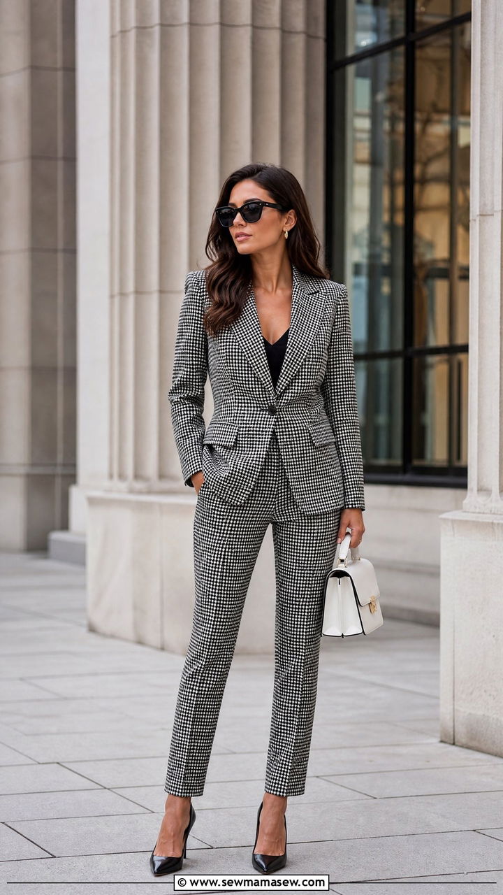 Black and white check coord set - 30 Coord set outfit ideas for photoshoot