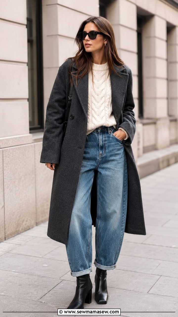 Black barrel jeans with Chelsea boots - 25 Barrel jeans outfit ideas with boots