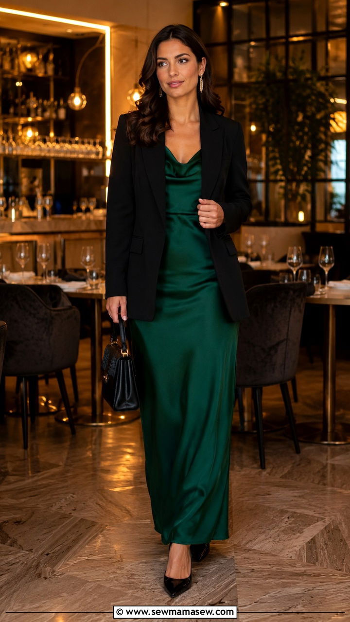 Black blazer and maxi dress outfit - 30 Maxi dress with a blazer outfit ideas