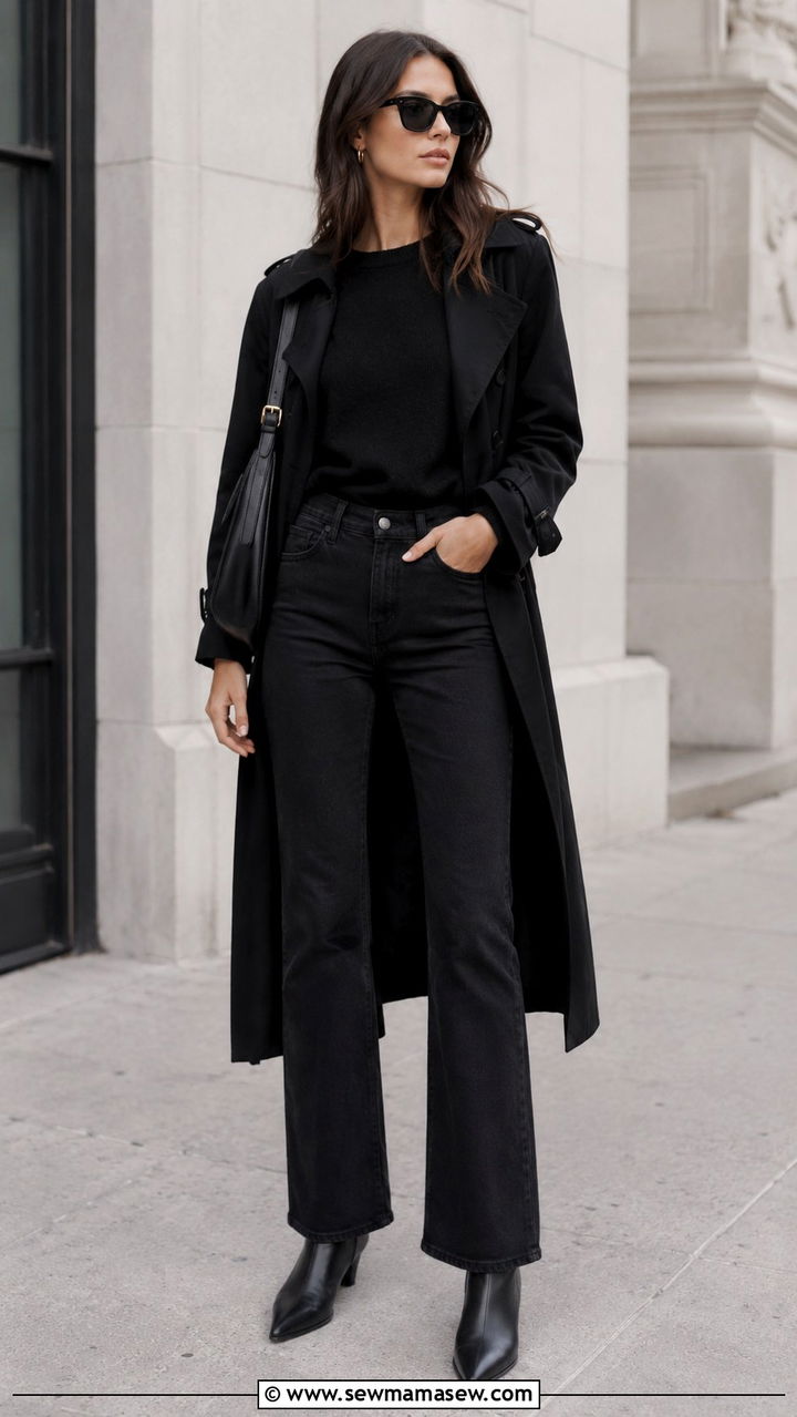 Black bootcut jeans with black Chelsea boots - 25 Bootcut jeans outfit ideas with boots