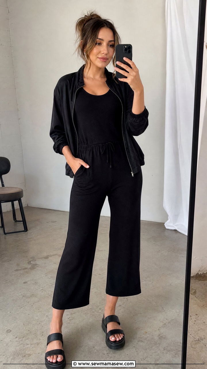 Black jumpsuit outfit for makeup artists - 30 Makeup artist outfit ideas