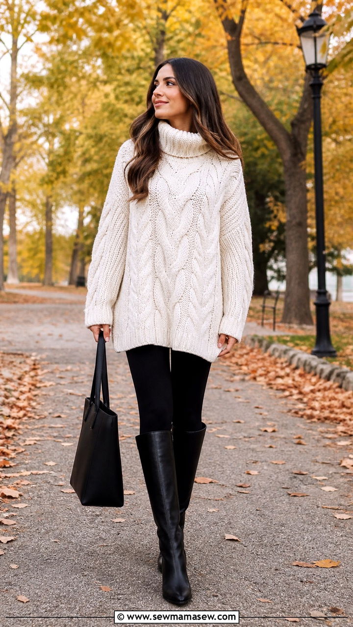 Black leggings with puffer jacket and snow boots - 40 leggings outfit ideas for women