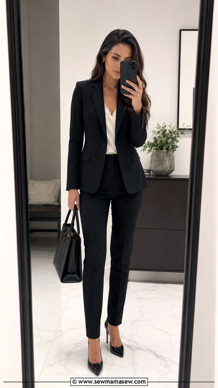 Black pantsuit outfit for women lawyer - 30 Law firm outfit ideas