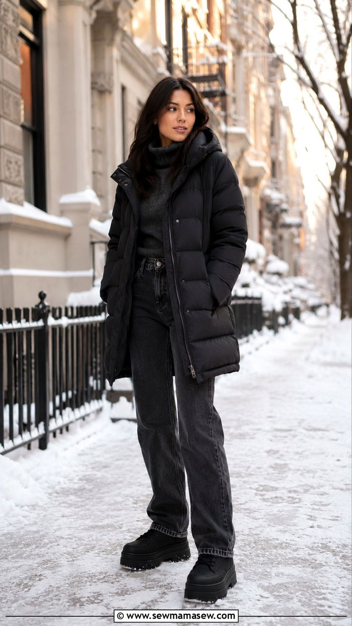 Black platform sneakers winter outfit - 30 How to style platform sneakers