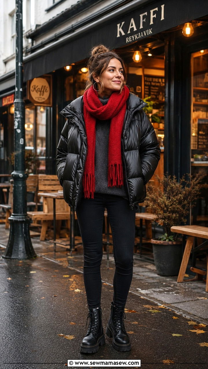 Black puffer jacket outfit Reykjavik winter - 25 Reykjavik outfit ideas