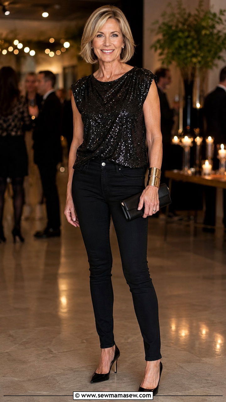 Black skinny jeans for evening over 50 - 20 How to style skinny jeans over 50