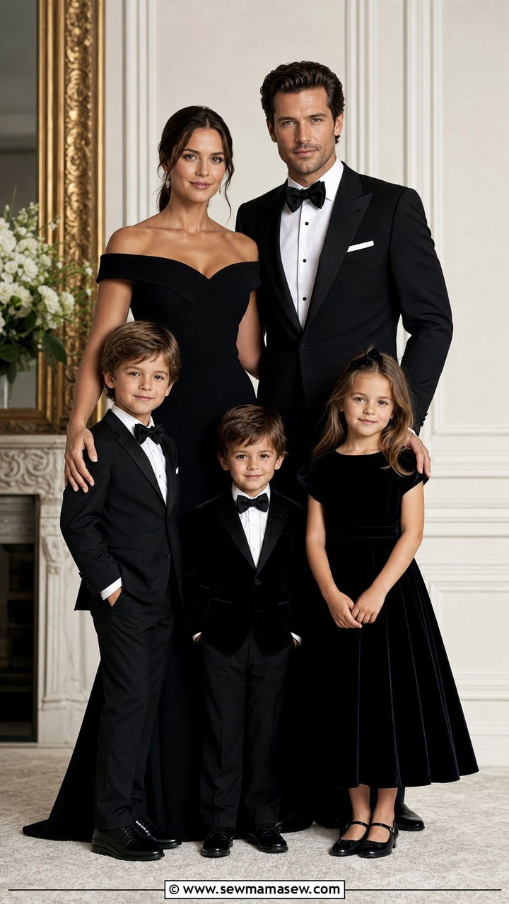 Black tie formal family photo outfit - 25 family photo outfits 2026