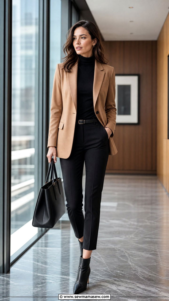 Black turtleneck with blazer outfit - 30 Management consultant outfit ideas
