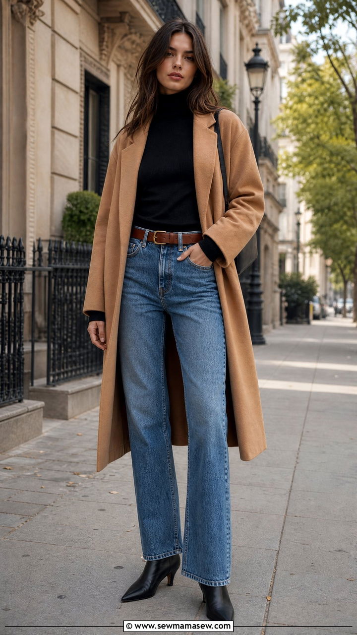 Black turtleneck with jeans outfit - 35 Model off duty outfit ideas