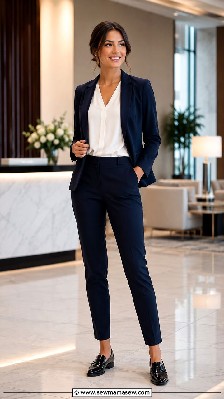 Blazer And Trousers For Orientation Day - 25 Travel nurse outfit ideas