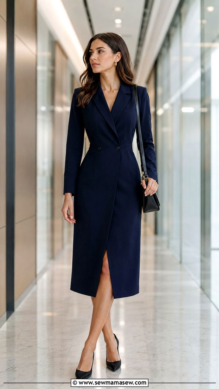 Blazer Dress with Pumps Office Outfit - 25 Work outfit ideas for Tuesday