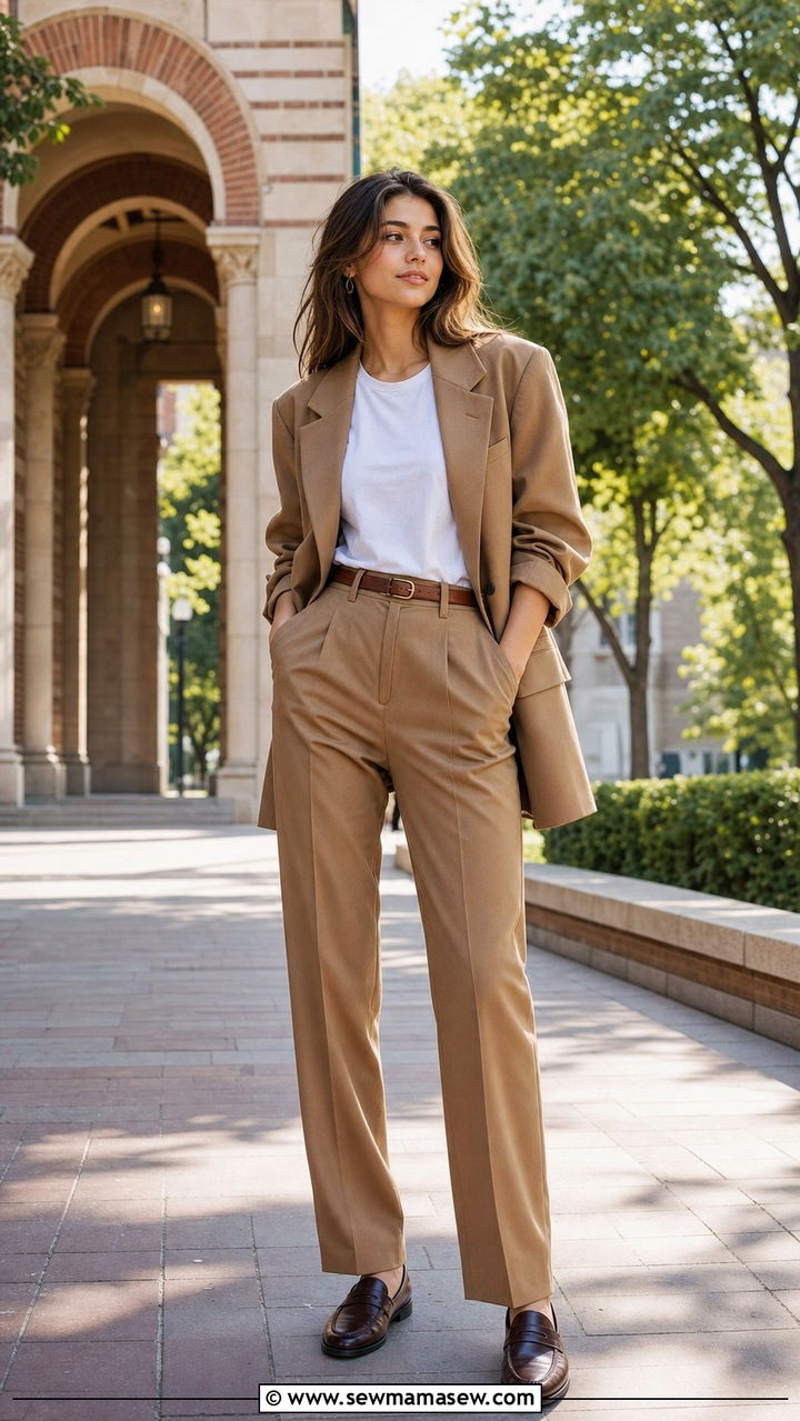 Blazer High Waisted Trousers College Outfit - 25 College outfit ideas modest