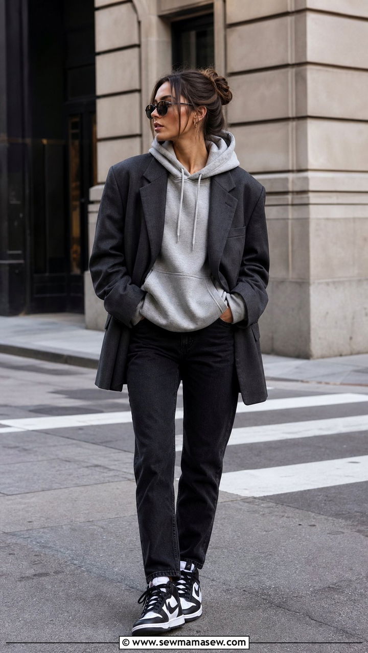 Blazer Over A Hoodie Outfit - 35 blazer outfits aesthetic