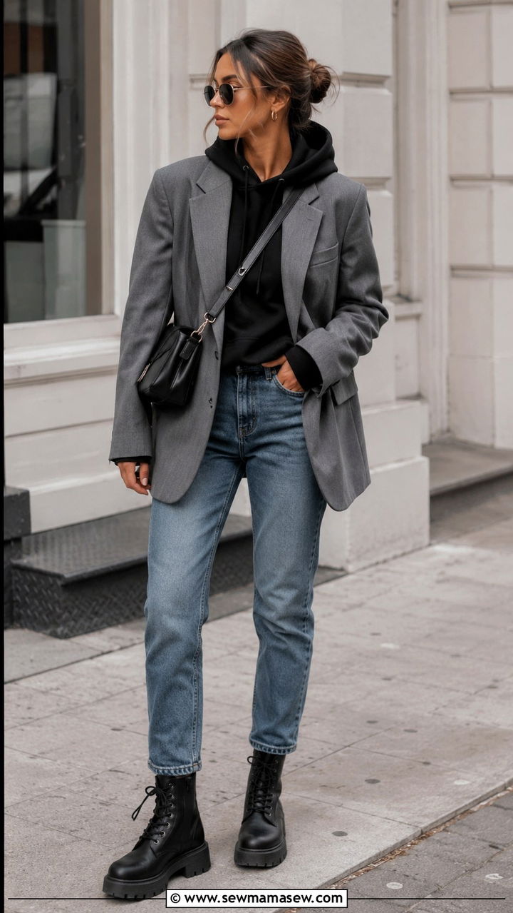 Blazer Over Hoodie Outfit - 25 blazer outfits inspo