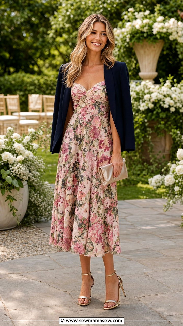 Blazer Over Midi Dress Wedding Guest - 25 Spring 10 piece capsule wardrobe