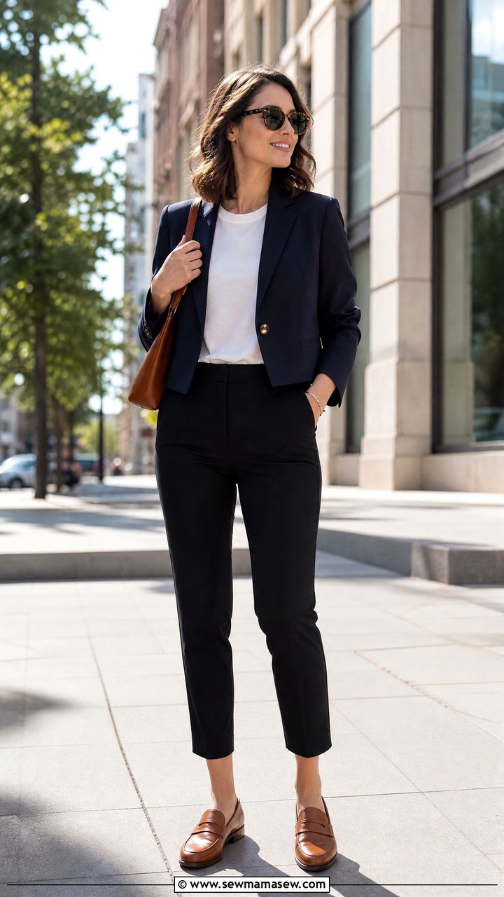 Blazer With Ankle Pants And Loafers - 25 How to style a blazer for work