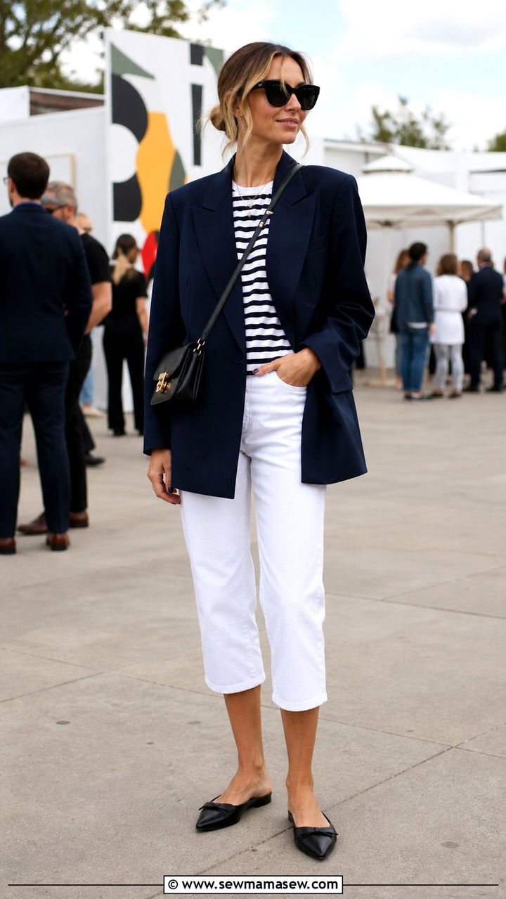 Blazer With Capri Jeans Outfit - 40 blazer outfits ideas