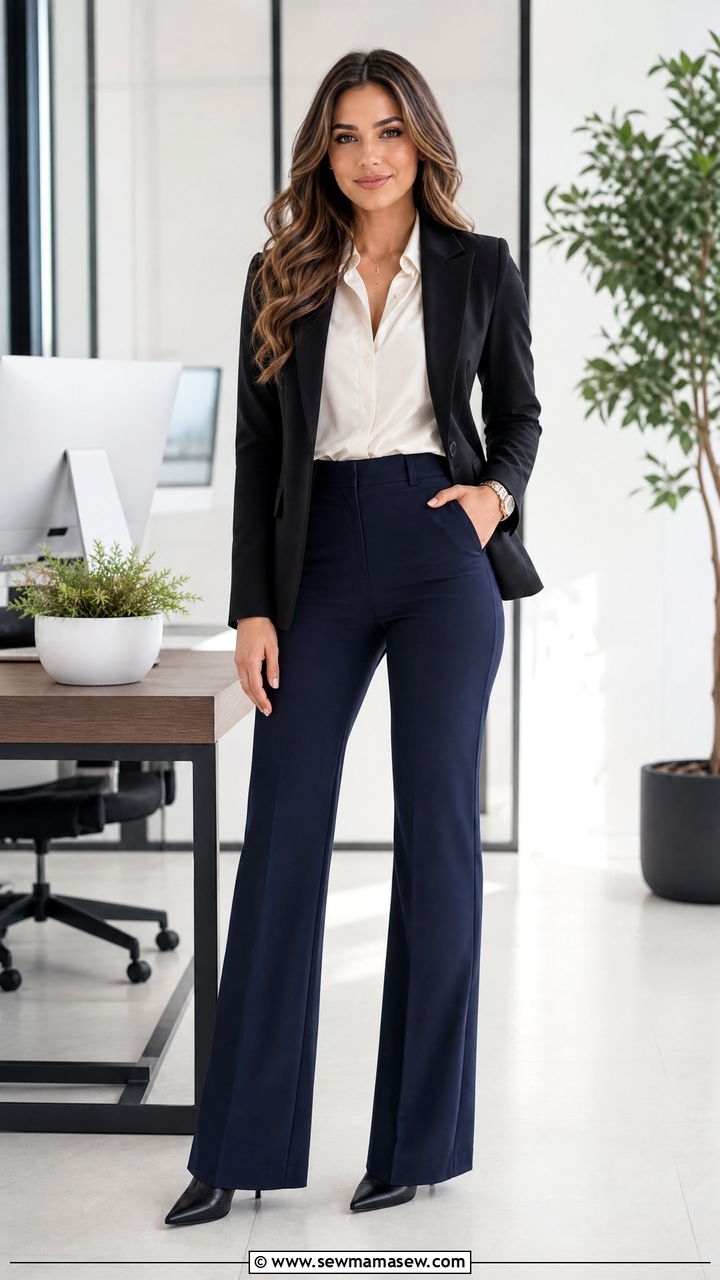 Blazer With Flare Trousers For Work - 25 How to style a blazer for work