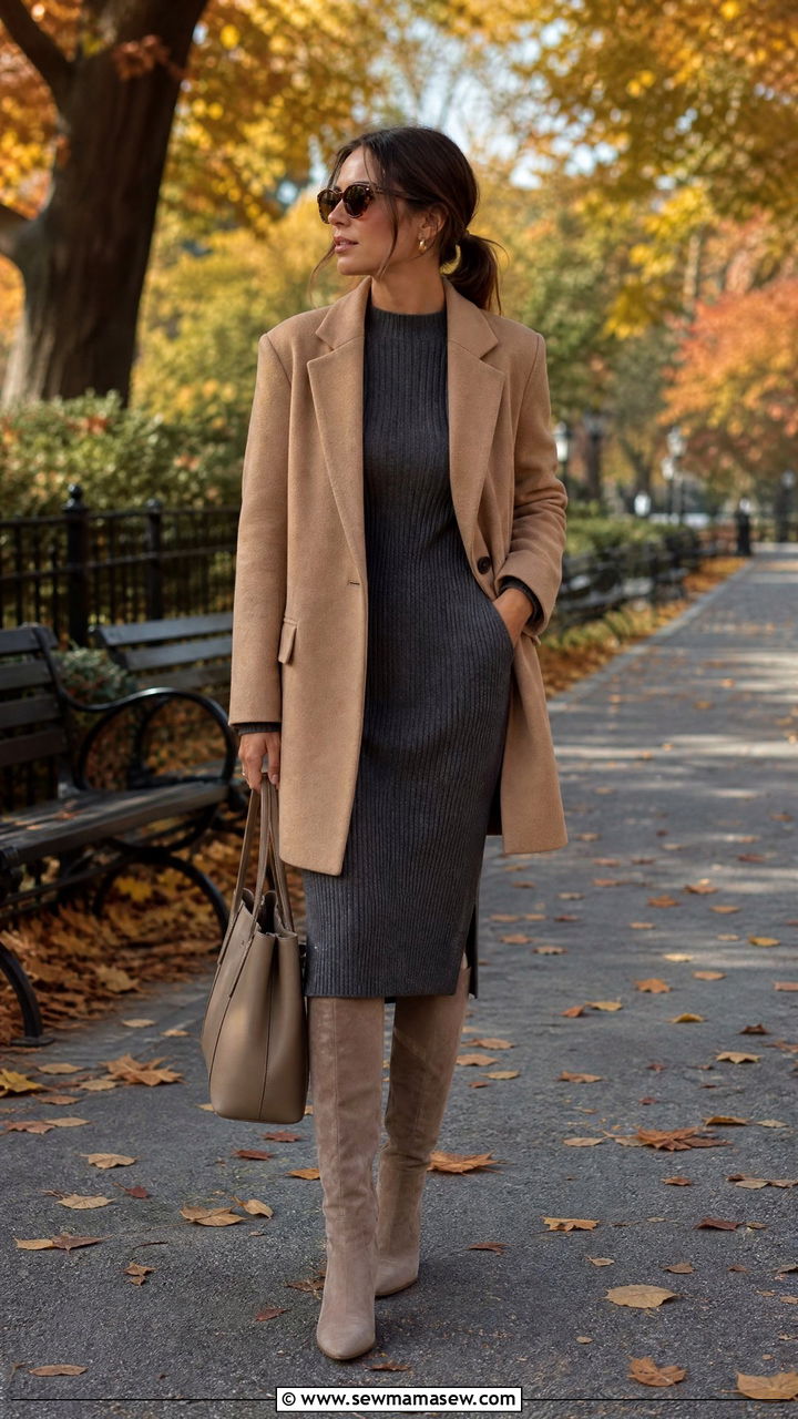 Blazer With Knit Dress Outfit - 25 How to style a blazer for work