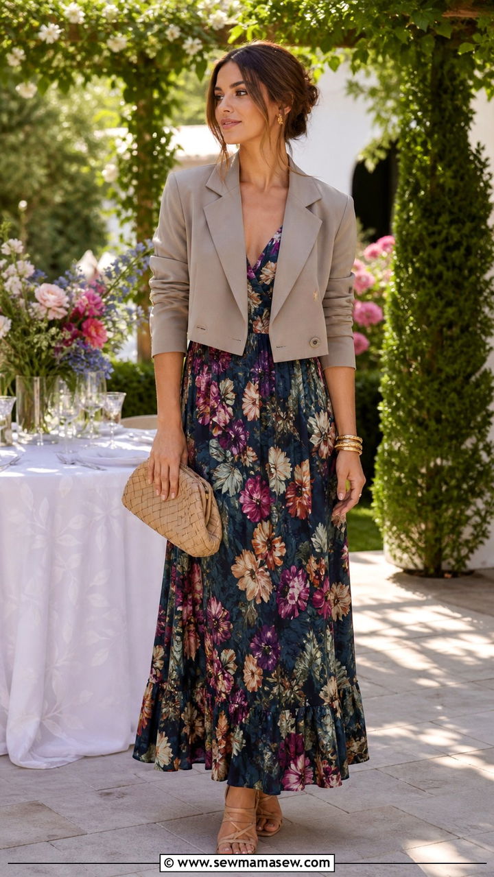 Blazer With Maxi Dress Outfit - 40 blazer outfits ideas